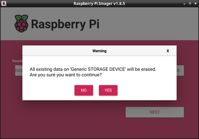 rpi imager 準備燒錄